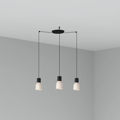 Suspension 3 lampes design Faro Kombo Beige Métal 68592-3L