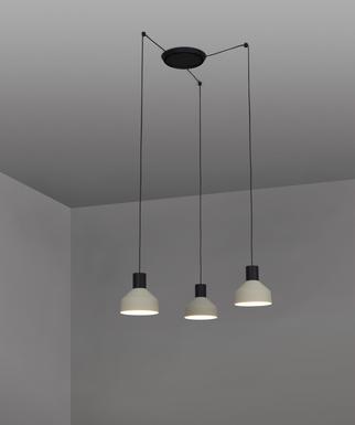 Suspension 3 lampes design Faro Kombo Beige Métal 68594-3L