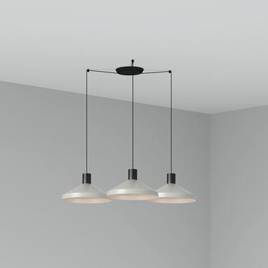 Suspension 3 lampes design Faro Kombo Gris Métal 68595-3L