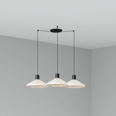 Suspension 3 lampes design Faro Kombo Beige Métal 68596-3L