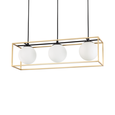 Suspension 3 lampes design Ideal lux Lingotto Noir Métal 198125