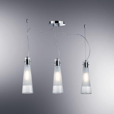 Suspension 3 lampes design Ideal lux Kuky Chrome 033952