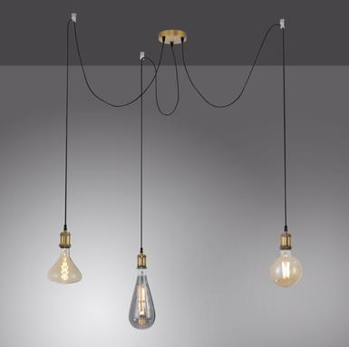 Suspension 3 lampes design Leuchten Direkt Diy Laiton Métal 13571-60