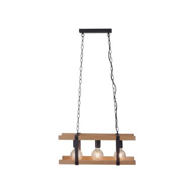 Suspension 3 lampes design Leuchten Direkt Edith Beige Bois 15683-79