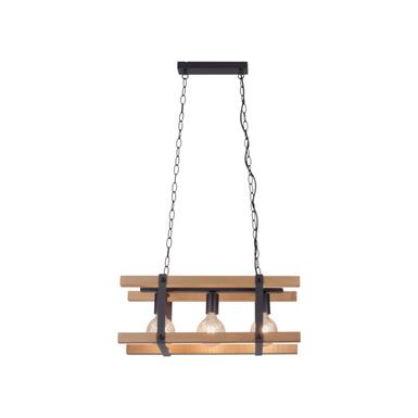 Suspension 3 lampes design Leuchten Direkt Edith Beige Bois 15683-79