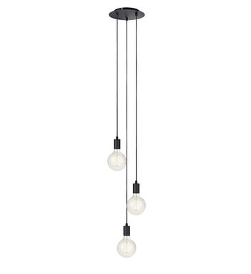 Suspension 3 lampes design Markslöjd Sky Noir Métal 106334