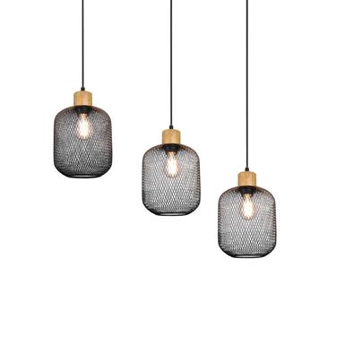 Suspension 3 lampes design Trio Calimero Noir Métal R30563032