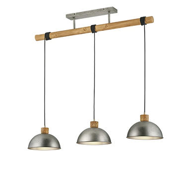 Suspension 3 lampes design Trio Delhi Gris Métal 303400367