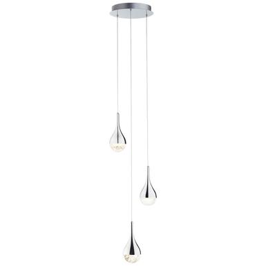 Suspension 3 LED Brilliant Frizzante Chrome Métal - Verre G93423/15