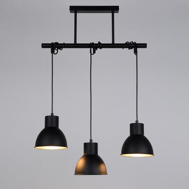 Suspension 3 lumières design Corep Dock Noir Métal 656692