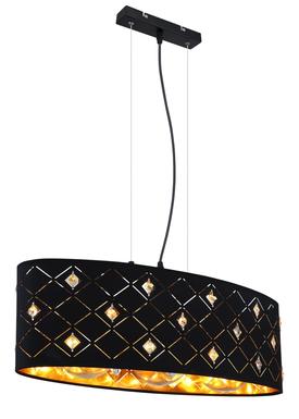 Suspension 3 lumières design Globo Abbey Noir Métal 15448H2