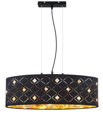 Suspension 3 lumières design Globo Abbey Noir Métal 15448H2