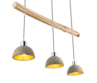 Suspension 3 lumières design Globo Jebel Gris Métal 15248-3