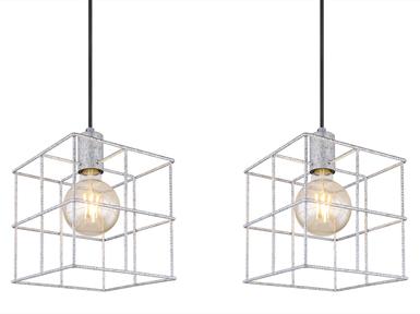 Suspension 3 lumières design Globo Merril Gris Métal 15530Z-3H