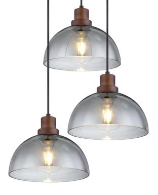 Suspension 3 lumières design Globo Salsa Noir Métal 15562-3H