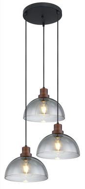 Suspension 3 lumières design Globo Salsa Noir Métal 15562-3H