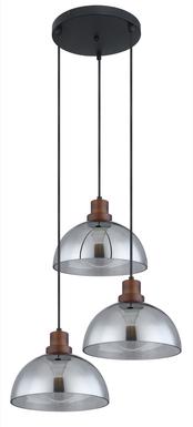 Suspension 3 lumières design Globo Salsa Noir Métal 15562-3H