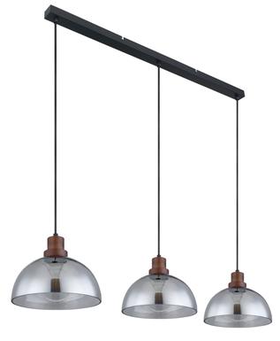 Suspension 3 lumières design Globo Salsa Noir Métal 15562-3H1