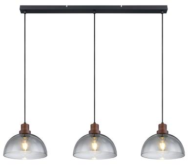 Suspension 3 lumières design Globo Salsa Noir Métal 15562-3H1
