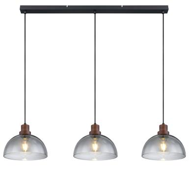 Suspension 3 lumières design Globo Salsa Noir Métal 15562-3H1