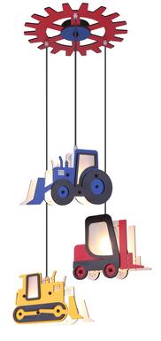 Suspension 3 lumières design Globo Toolies Multicolore Bois 15731-3H