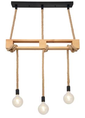 Suspension 3 lumières design Globo Ulleu Noir Métal 69029-3P