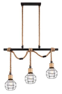 Suspension 3 lumières design Globo Valerie Noir Métal 15419-3