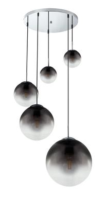 Suspension 5 lumières design Globo Varus Chrome Métal 15861-5