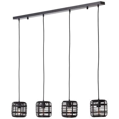 Suspension 4 lampes design Brilliant Crosstown Beige Bois 99263/76