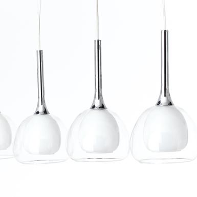 Suspension 4 lampes design Brilliant Hadan Chrome Métal - Verre 85574/15