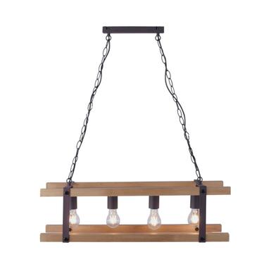 Suspension 4 lampes design Leuchten Direkt Edith Beige Bois 15684-79