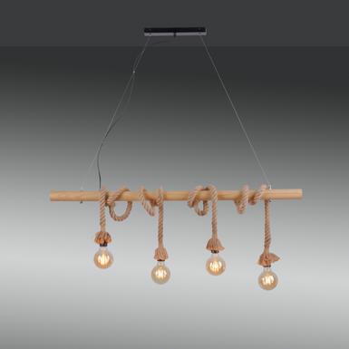 Suspension 4 lampes design Leuchten Direkt Rope Noir Corde 15483-18