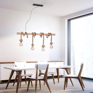 Suspension 4 lampes design Leuchten Direkt Rope Noir Corde 15483-18