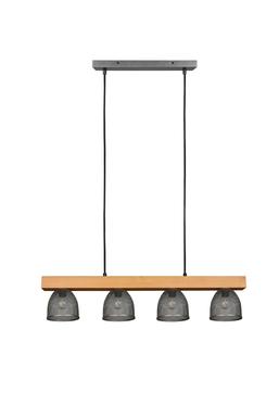 Suspension 4 lampes design Trio Cestino Gris Métal R30704067