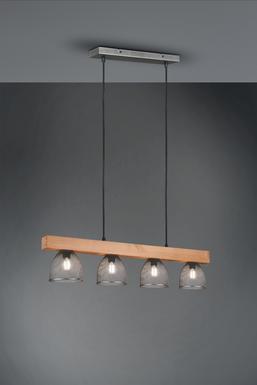 Suspension 4 lampes design Trio Cestino Gris Métal R30704067