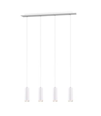 Suspension 4 lampes design Trio Marley Blanc Métal 312400401