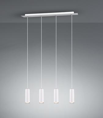 Suspension 4 lampes design Trio Marley Blanc Métal 312400401