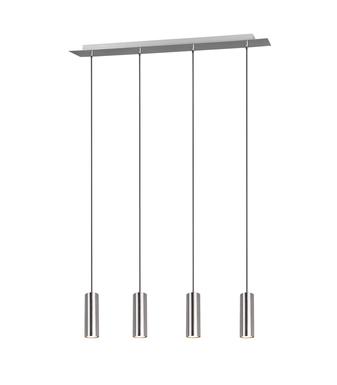 Suspension 4 lampes design Trio Marley Gris Métal 312400407