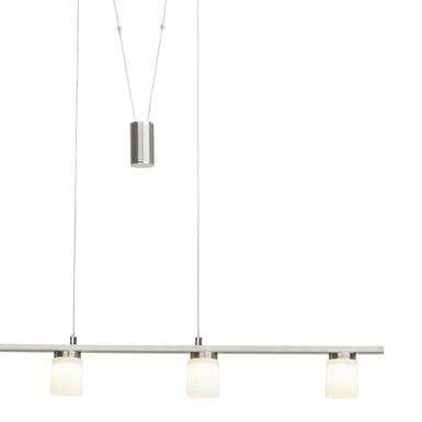 Suspension 4 lampes led Brilliant Betsy Gris Métal - Verre G93547/13