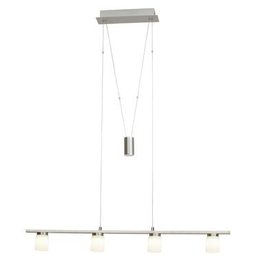 Suspension 4 lampes led Brilliant Betsy Gris Métal - Verre G93547/13