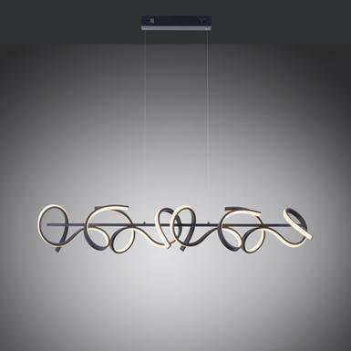 Suspension 4 lampes led Leuchten Direkt Curls Noir Aluminium 19033-18