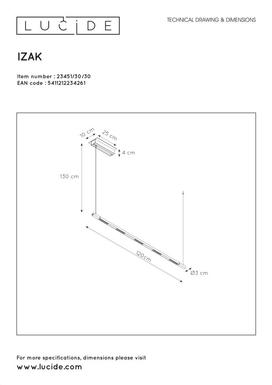 Suspension 4 lampes led Lucide Izak Noir Aluminium 23451/30/30