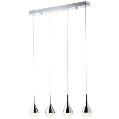 Suspension 4 LED Brilliant Frizzante Chrome Métal - Verre G93424/15