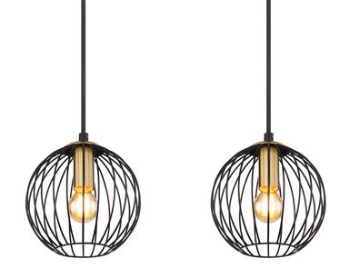 Suspension 4 lumières design Globo Eusebius Noir Métal 15589-4H