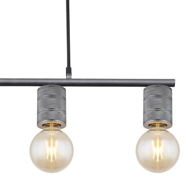 Suspension 4 lumières design Globo Freddy Gris Métal 54036-4H