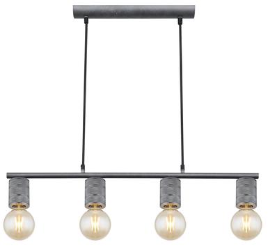 Suspension 4 lumières design Globo Freddy Gris Métal 54036-4H