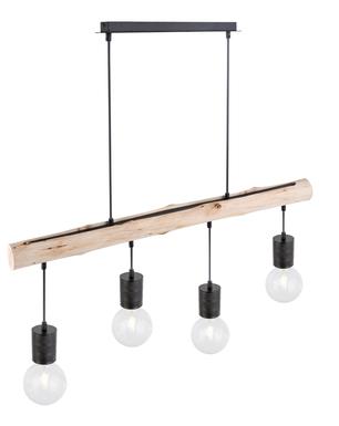 Suspension 4 lumières design Globo Hermine Noir Métal 54030-4H