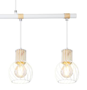 Suspension 4 lumières design Globo Luise Blanc Métal 54012-4H