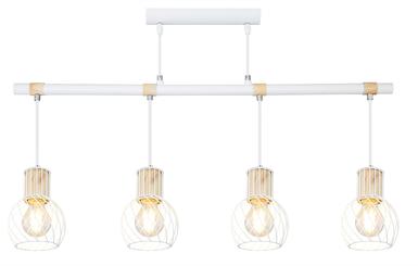 Suspension 4 lumières design Globo Luise Blanc Métal 54012-4H