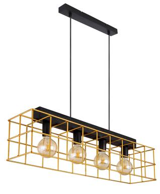 Suspension 4 lumières design Globo Merril Noir Métal 15530B-4H